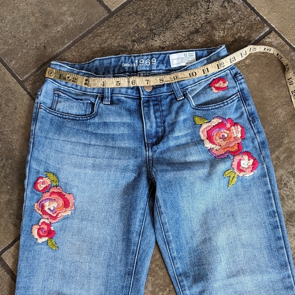 Gapkids 1969 Jeans Girls  Embroidered Straight Leg Size 12 Blue - Picture 9 of 16